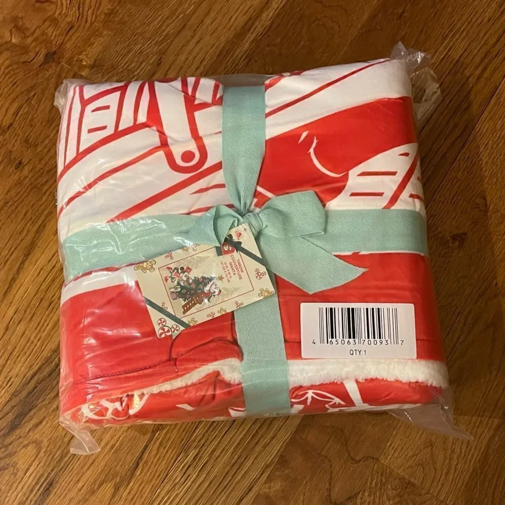 Disney Mickey and Minnie Mouse Holiday Fleece Throw NWT